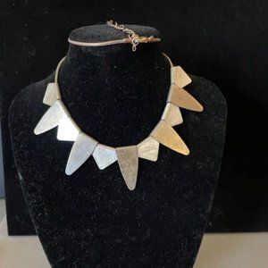 Funky 70's Metal Punk Necklace on a 15" Snake Chain, making a Statement